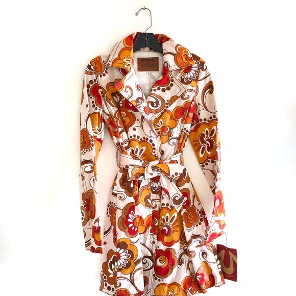 True Religion Hippie Floral Trench Coat